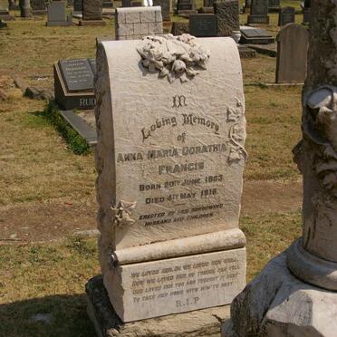 FRANCIS Anna Maria Dorathia 1863-1916