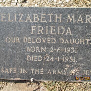 FEDDERN Elizabeth Maria Frieda 1931-1981