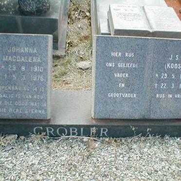 GROBLER J.S. 1903-1993 &amp; Johanna Magdalena 1910-1976