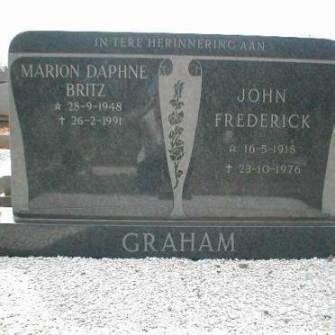 GRAHAM John Frederick 1918-1976 :: BRITZ Marion Daphne nee GRAHAM 1948-1991