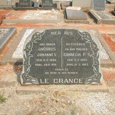 GRANGE Jacobus Johannes, le 1898-1975 &amp; Cornelia P.S. 1905-1967