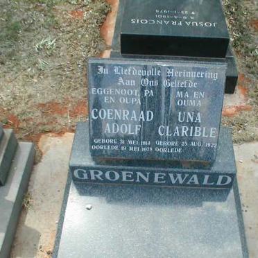 GROENEWALD Coenraad Adolf 1914-1978 &amp; Una Carible 1922-