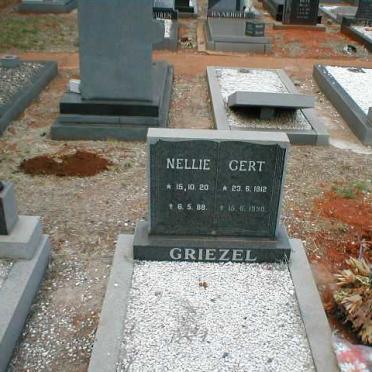 GRIEZEL Gert 1912-1990 &amp; Nellie 1920-1988