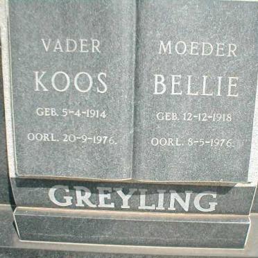 GREYLING Koos 1914-1976 &amp; Bellie 1918-1976