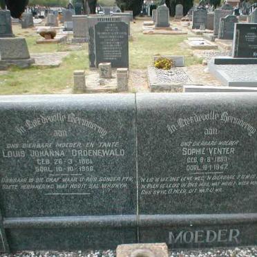 GROENEWALD Louis Johanna 1881-1956 :: VENTER Sophie 1883-1947