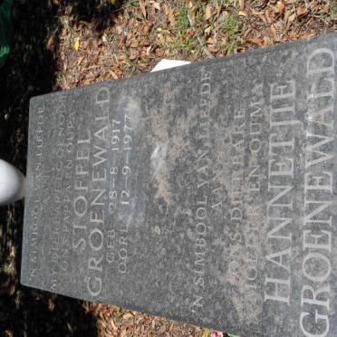 GROENEWALD Stoffel 1917-1977 &amp; Hannetjie 1925-2008