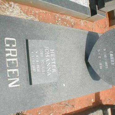 GREEN Alexander Jacobus 1923-1970 &amp; Hester Johanna FOURIE 1920-1997