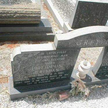 GREYLING Philippus Jeremias 1914-1981 &amp; Hendrina Magdalena 1923-1980
