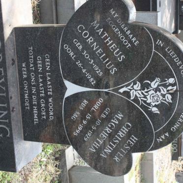 GREYLING Matheus Cornelius 1925-1982 &amp; Hester Christina Magrietha 1929-1995