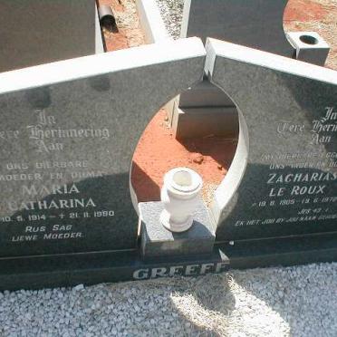 GREEFF Zacharias le Roux 1905-1972 &amp; Maria Catharina 1914-1990