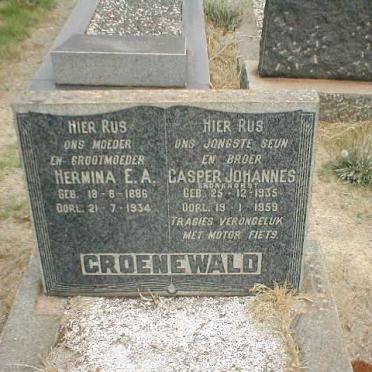 GROENEWALD Casper Johannes 1935-1949 :: GROENEWALD Hermina E.A. 1886-1934