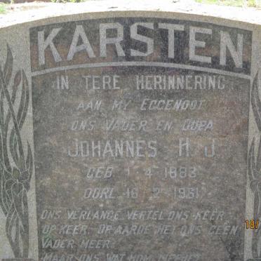 KARSTEN Johannes H.J. 1883-1961