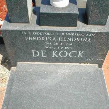 KOCK Fredrika Hendrina, de 1934-1973