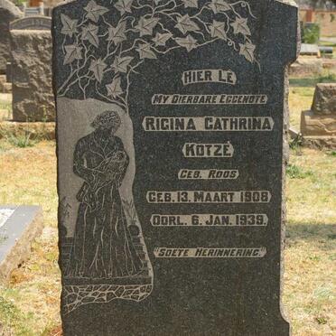 KOTZÉ Rigina Cathrina nee ROOS 1908-1939
