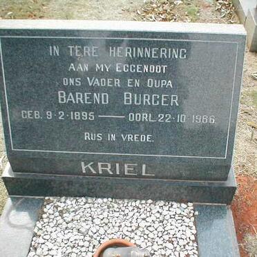 KRIEL Barend Burger 1895-1966