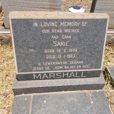 MARSHALL Sarie 1884-1963