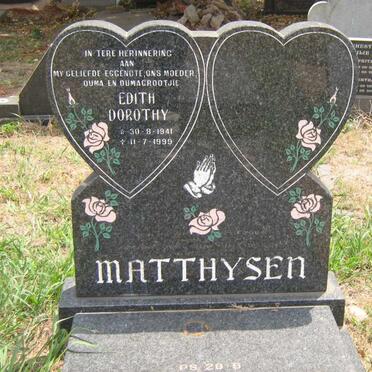 MATTHYSEN Edith Dorothy 1941-1999