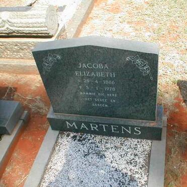 MARTENS Jacoba Elizabeth 1886-1978