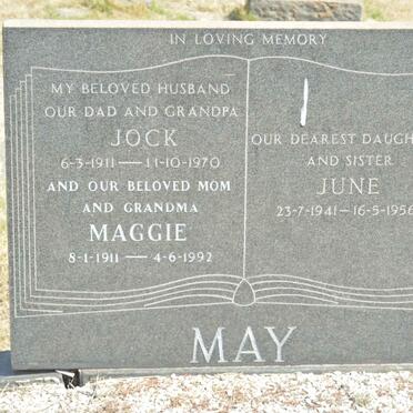 MAY Jock 1911-1970 &amp; Maggie 1911-1992 :: MAY June 1941-1956