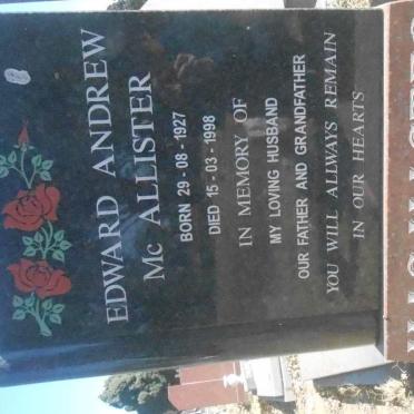 MacMASTER Edward Andrew Mc Allister 1927-1998 &amp; Wilhelmina 1930-2015