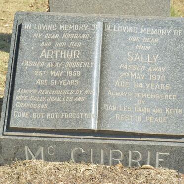 McCURRIE Arthur -1959 &amp; Sally -1970 :: McCURRIE John 1909-1967 &amp; Mona 1913-1985