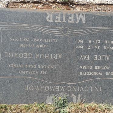 MEIER Arthur George 1916-1976 &amp; Alice May 1922-1981
