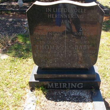 MEIRING Thomas 1906-1959 &amp; Baby 1912-1979