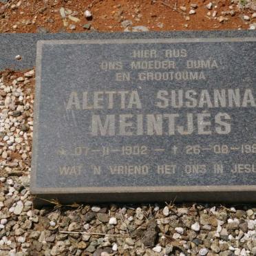 MEINTJES Aletta Susanna 1902-1987