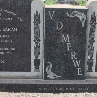 MERWE Johannes Matthys, v.d. 1928-1973 &amp; Susanna Sarah 1924-2002 :: MERWE Johannes Jacobus, v.d. 1958-1973