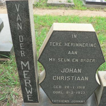 MERWE Maria Magdalena, van der 1892-1980 :: VAN DER MERWE Johan Christiaan 1918-1973