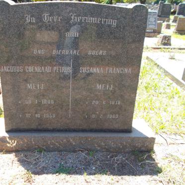 MEIJ Jacobus Coenraad Petrus 1880-1959 &amp; Susanna Francina 1879-1963