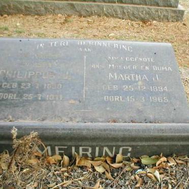 MEIRING Philippus J. 1890-1971 &amp; Martha J. 1894-1965