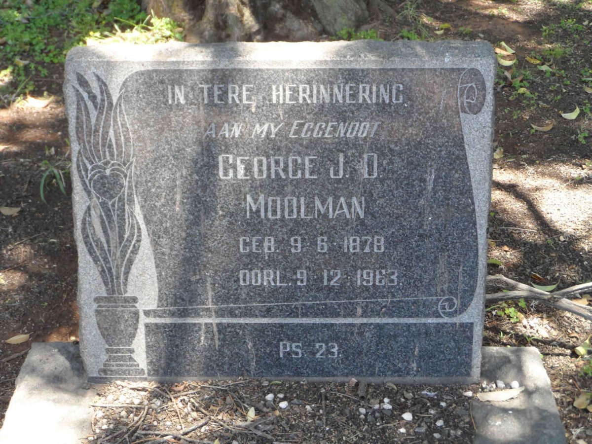 MOOLMAN George J.D. 1878-1963