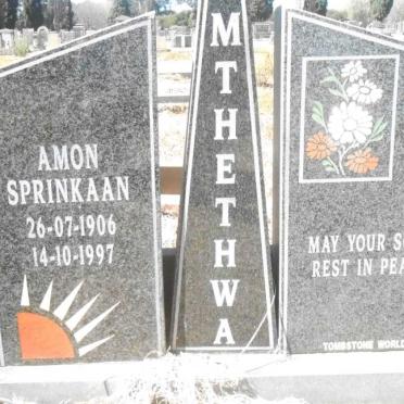 MTHETHWA Amon Sprinkaan 1906-1997