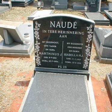 NAUDÉ Marthinus J. 1913-1984 &amp; Isabella H.J. 1919-2002