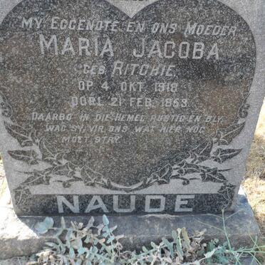 NAUDE Maria Jacoba nee RITCHIE 1918-1953