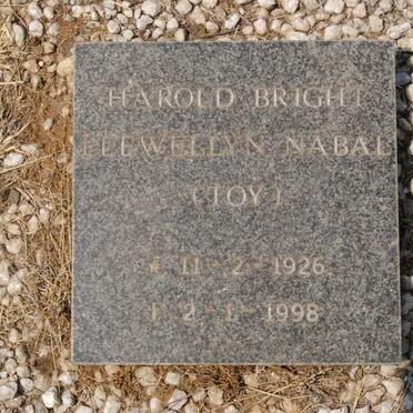 NABAL Harold Bright Llewellyn 1926-1998