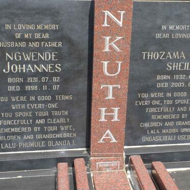 NKUTHA Ngwende Johannes 1931-1998 &amp; Thozama Olive Sheila 1932-2005