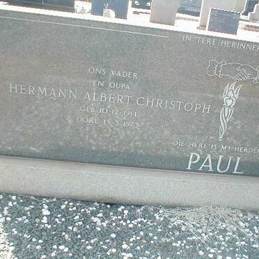 PAUL Hermann Albert Christoph 1911-1973