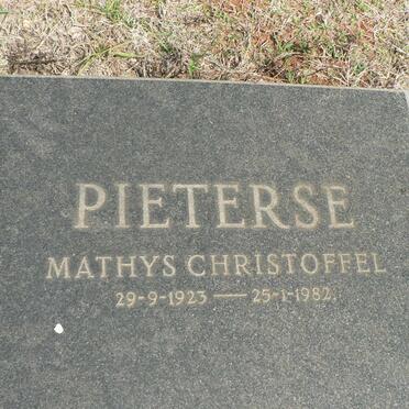 PIETERSE Mathys Christoffel 1923-1982 :: PIETERSE August 1929-1991