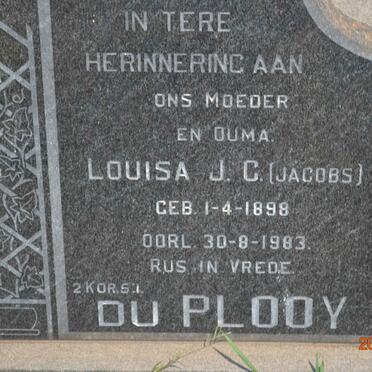 PLOOY Louisa J.C., du nee JACOBS 1898-1983