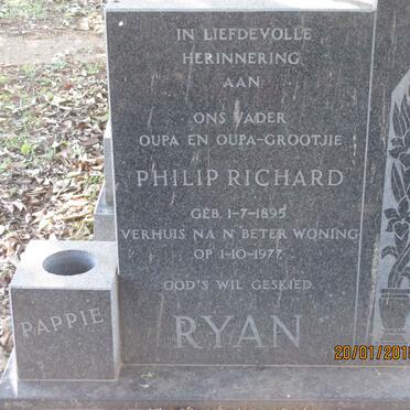 RYAN Philip Richard 1895-1977