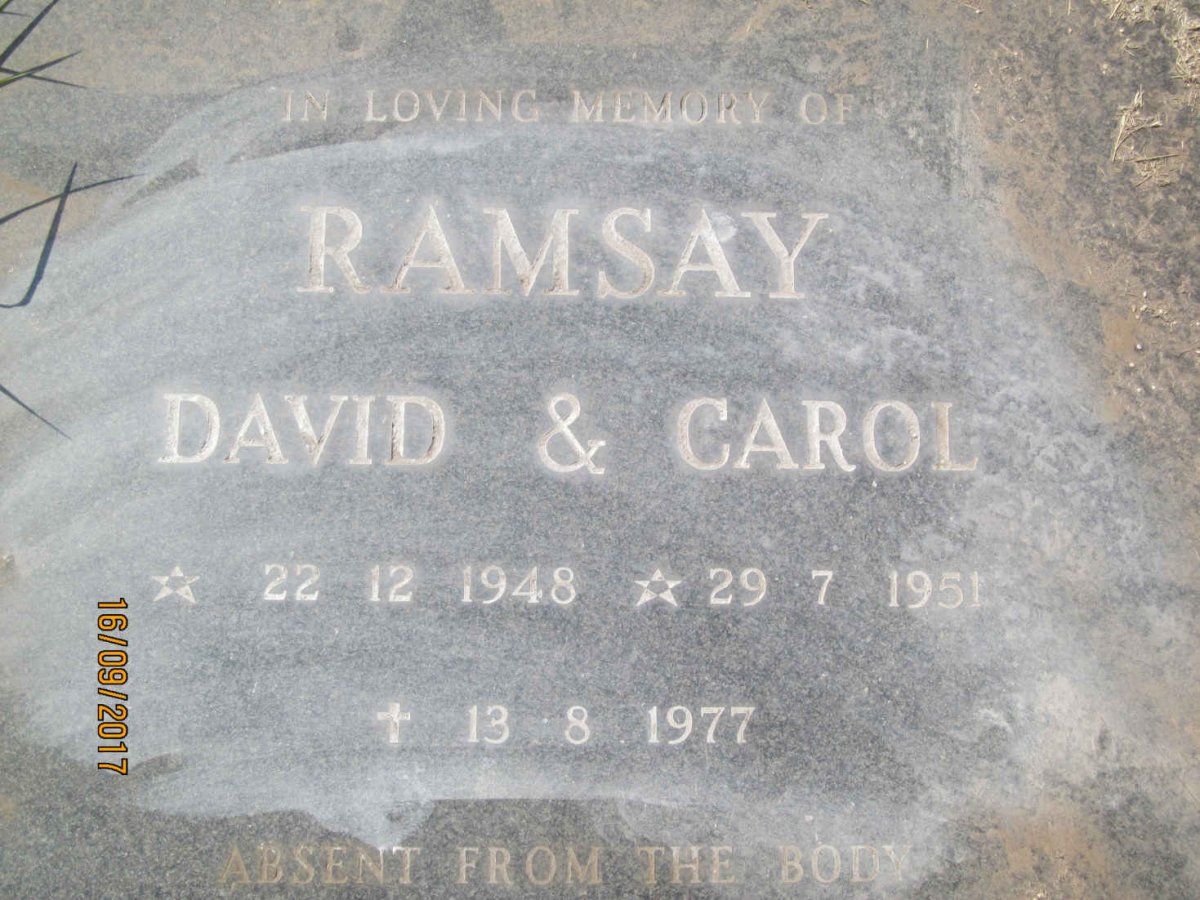 RAMSAY David 1948-1977 &amp; Carol 1951-1977