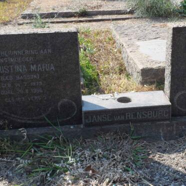 RENSBURG Jacobus Frederik, Janse van 1874-1956 &amp; Christina Maria BASSON 1879-1956