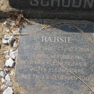 SCHOON Herman Frederik 1918-1951 &amp; Babsie SPIES 1920-2008 :: SCHOON Willie 1943-2015