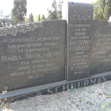 SCHUURMAN Jan Gerrit Cornelis 1887-1955 &amp; Maria Margaretha ERASMUS 1891-1964 :: SCHUURMAN Jan Gerrit Cornelis 1923-1944