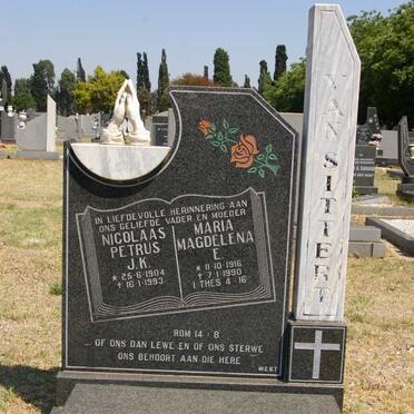 SITTERT Nicolaas Petrus J.K., van 1904-1993 &amp; Maria Magdelena E. 1916-1990