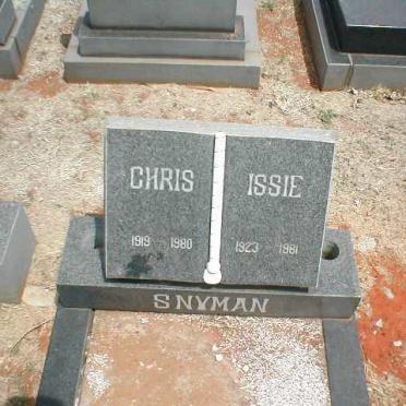 SNYMAN Chris 1919-1980 &amp; Issie 1923-1981