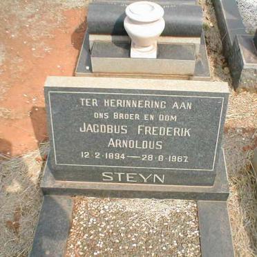 STEYN Jacobus Frederik Arnoldus 1894-1967