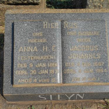 STEYN Jacobus Johannes 1887-1954 &amp; Anna H.E. ESTERHUIZEN 1891-1971